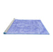 Sideview of Machine Washable Persian Blue Traditional Rug, wshtr3328blu