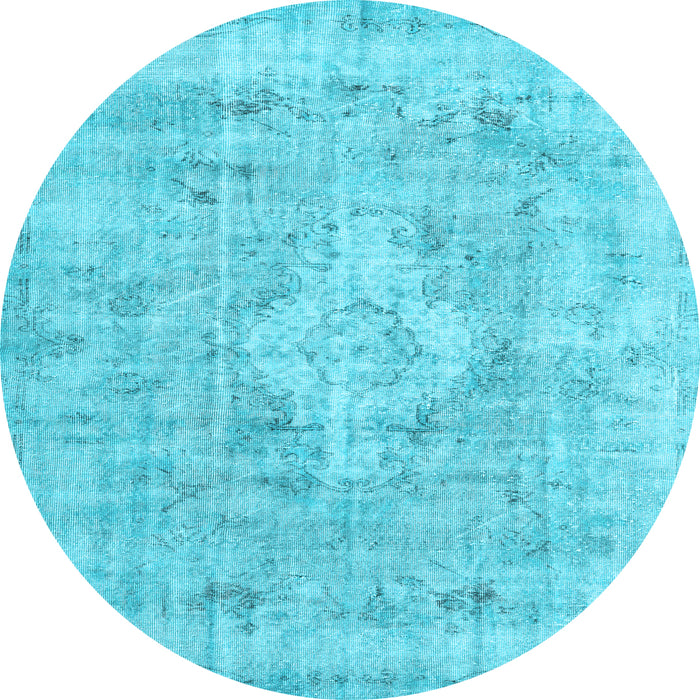 Round Persian Light Blue Traditional Rug, tr3328lblu