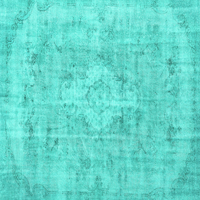 Square Machine Washable Persian Turquoise Traditional Area Rugs, wshtr3328turq