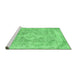 Sideview of Machine Washable Persian Emerald Green Traditional Area Rugs, wshtr3328emgrn