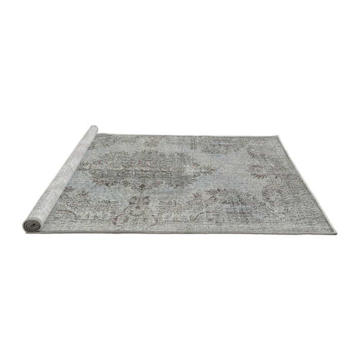 Sideview of Machine Washable Traditional Silver Gray Rug, wshtr3329
