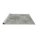 Sideview of Machine Washable Traditional Silver Gray Rug, wshtr3329