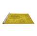 Sideview of Machine Washable Persian Yellow Traditional Rug, wshtr3329yw