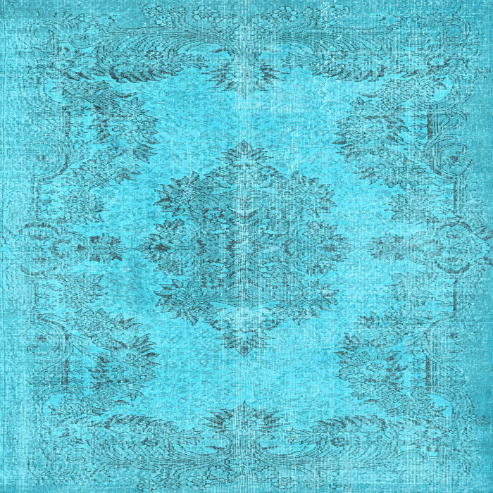 Square Machine Washable Persian Light Blue Traditional Rug, wshtr3329lblu