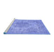 Sideview of Machine Washable Persian Blue Traditional Rug, wshtr3329blu