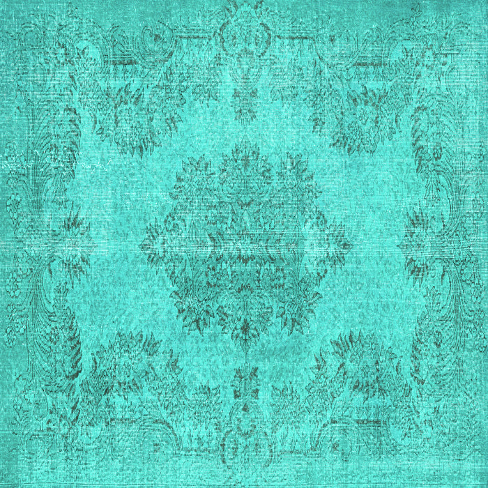 Square Persian Turquoise Traditional Rug, tr3329turq
