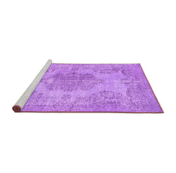 Sideview of Machine Washable Persian Purple Traditional Area Rugs, wshtr3329pur