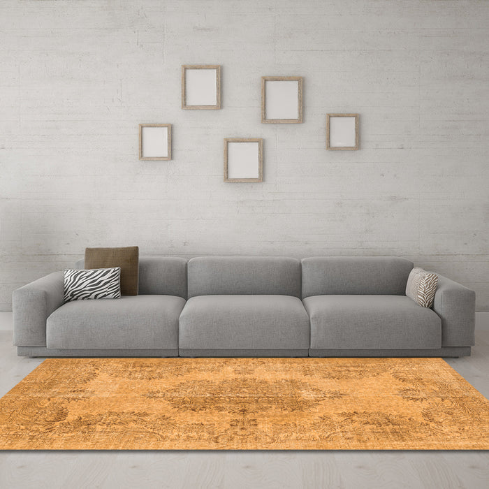 Machine Washable Persian Orange Traditional Area Rugs in a Living Room, wshtr3329org