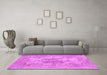 Machine Washable Persian Pink Traditional Rug in a Living Room, wshtr3329pnk