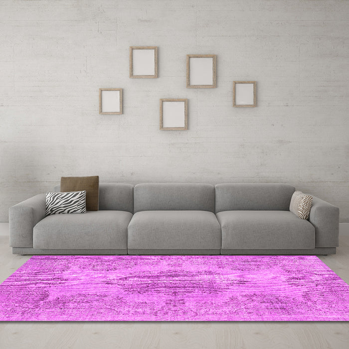 Machine Washable Persian Pink Traditional Rug in a Living Room, wshtr3329pnk