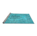 Sideview of Machine Washable Persian Light Blue Traditional Rug, wshtr3329lblu