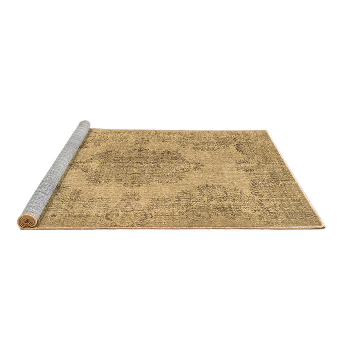 Sideview of Machine Washable Persian Brown Traditional Rug, wshtr3329brn