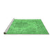 Sideview of Machine Washable Persian Emerald Green Traditional Area Rugs, wshtr3329emgrn