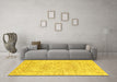 Machine Washable Oriental Yellow Traditional Rug in a Living Room, wshtr332yw