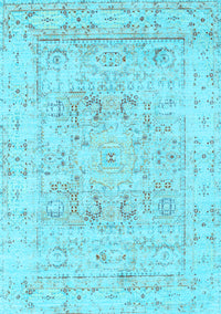 Oriental Light Blue Traditional Rug, tr332lblu