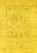 Machine Washable Oriental Yellow Traditional Rug, wshtr332yw