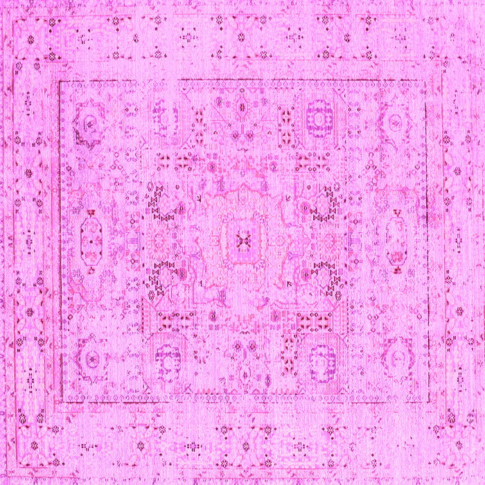 Square Machine Washable Oriental Pink Traditional Rug, wshtr332pnk