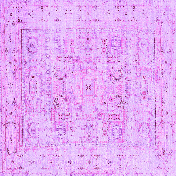 Square Machine Washable Oriental Purple Traditional Area Rugs, wshtr332pur