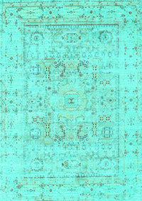 Oriental Turquoise Traditional Rug, tr332turq