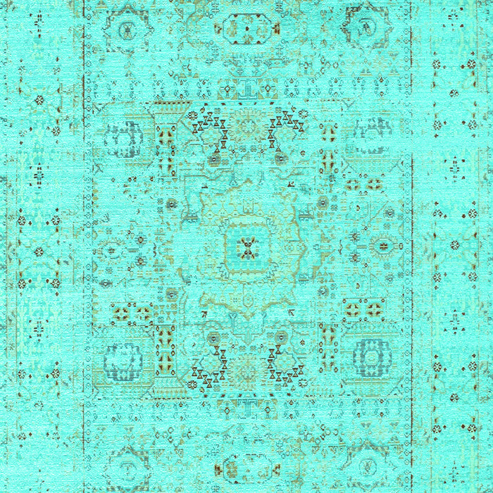 Machine Washable Oriental Turquoise Traditional Area Rugs, wshtr332turq