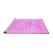 Sideview of Machine Washable Oriental Pink Traditional Rug, wshtr332pnk