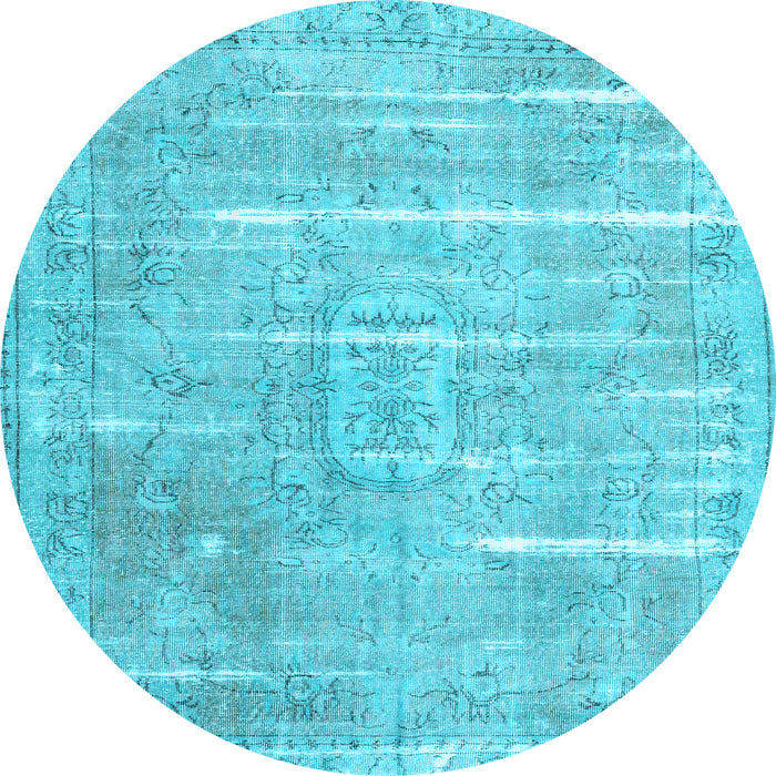 Round Persian Light Blue Traditional Rug, tr3330lblu