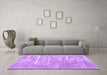 Machine Washable Persian Purple Traditional Area Rugs in a Living Room, wshtr3330pur