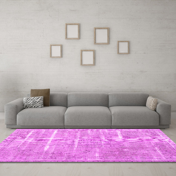 Machine Washable Persian Pink Traditional Rug in a Living Room, wshtr3330pnk