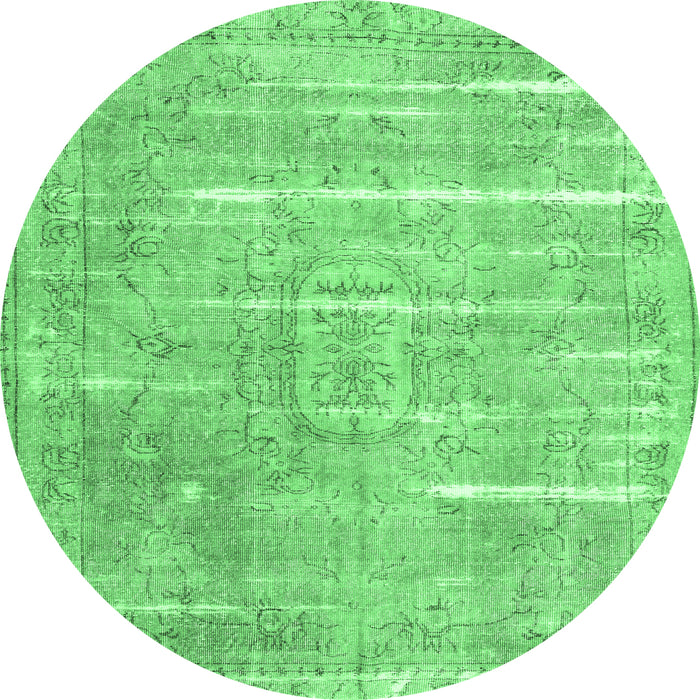 Round Persian Emerald Green Traditional Rug, tr3330emgrn
