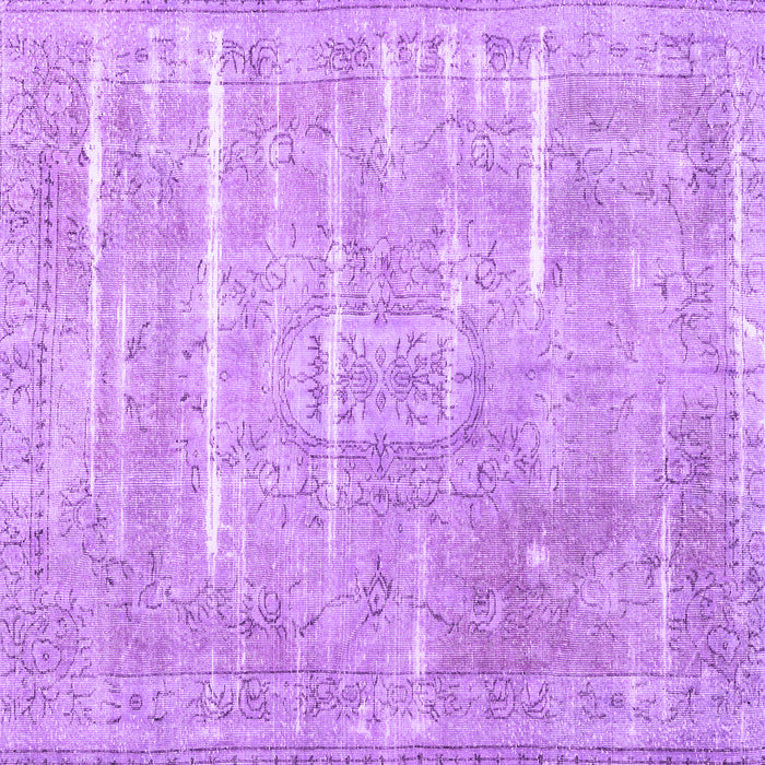 Square Machine Washable Persian Purple Traditional Area Rugs, wshtr3330pur