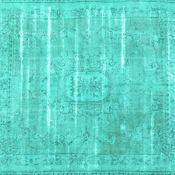 Square Machine Washable Persian Turquoise Traditional Area Rugs, wshtr3330turq