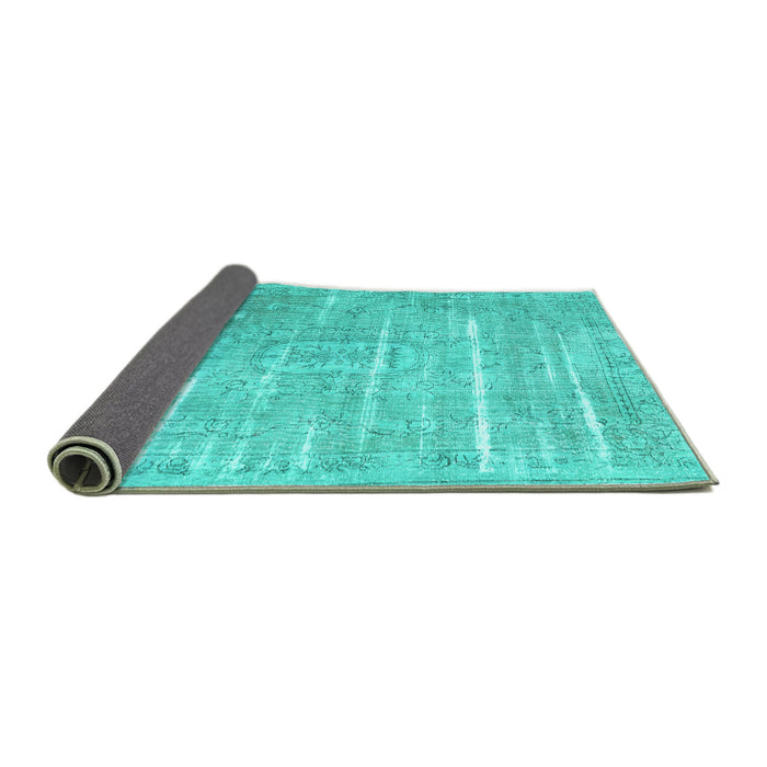 Sideview of Persian Turquoise Traditional Rug, tr3330turq