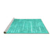 Sideview of Machine Washable Persian Turquoise Traditional Area Rugs, wshtr3330turq