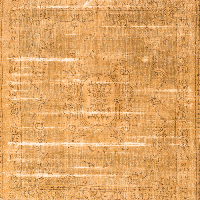 Round Machine Washable Persian Orange Traditional Area Rugs, wshtr3330org