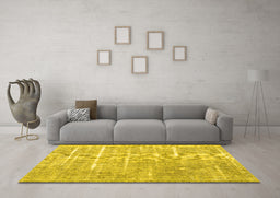 Machine Washable Persian Yellow Traditional Rug in a Living Room, wshtr3330yw