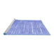 Sideview of Machine Washable Persian Blue Traditional Rug, wshtr3330blu