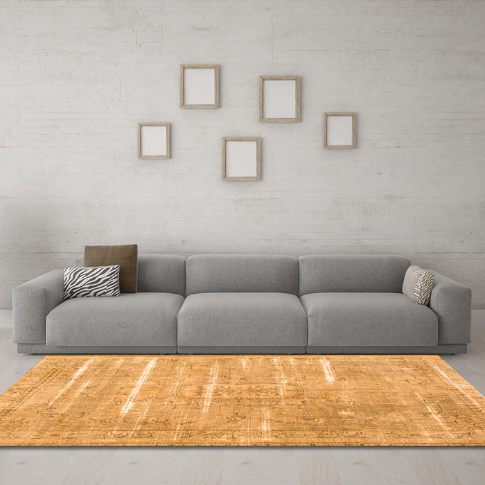 Machine Washable Persian Orange Traditional Area Rugs in a Living Room, wshtr3330org