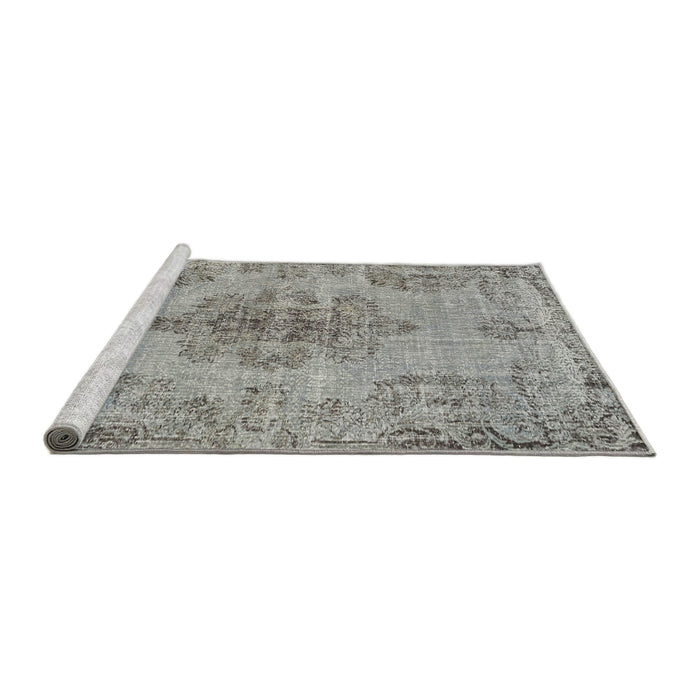 Sideview of Machine Washable Traditional Gray Rug, wshtr3331