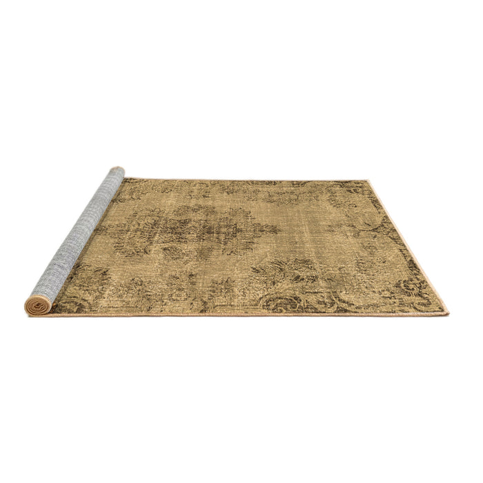 Sideview of Machine Washable Persian Brown Traditional Rug, wshtr3331brn
