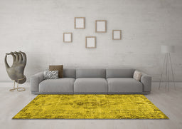 Machine Washable Persian Yellow Traditional Rug in a Living Room, wshtr3331yw