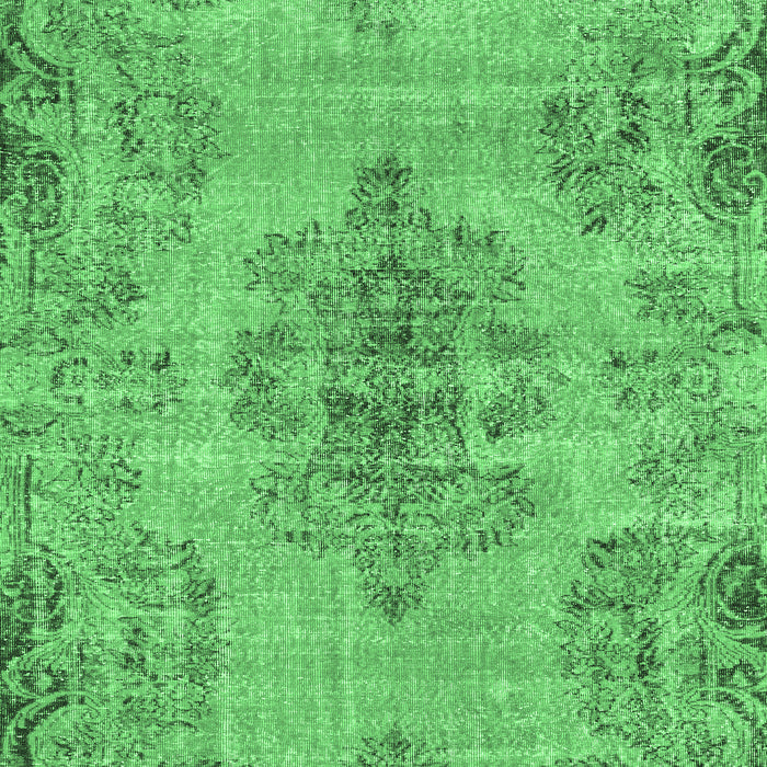 Machine Washable Persian Emerald Green Traditional Area Rugs, wshtr3331emgrn