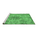 Sideview of Machine Washable Persian Emerald Green Traditional Area Rugs, wshtr3331emgrn