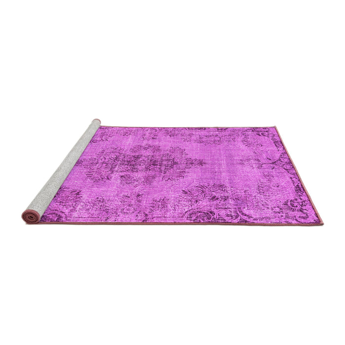 Sideview of Machine Washable Persian Pink Traditional Rug, wshtr3331pnk