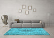 Machine Washable Persian Light Blue Traditional Rug in a Living Room, wshtr3331lblu