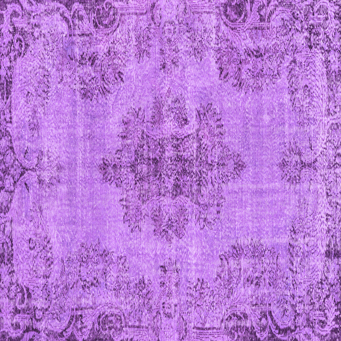Square Machine Washable Persian Purple Traditional Area Rugs, wshtr3331pur