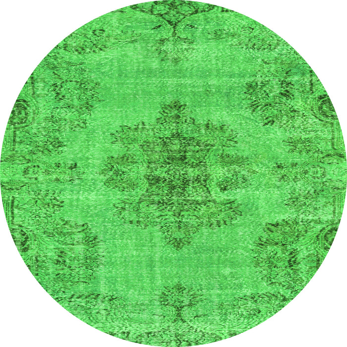 Square Persian Green Traditional Rug, tr3331grn