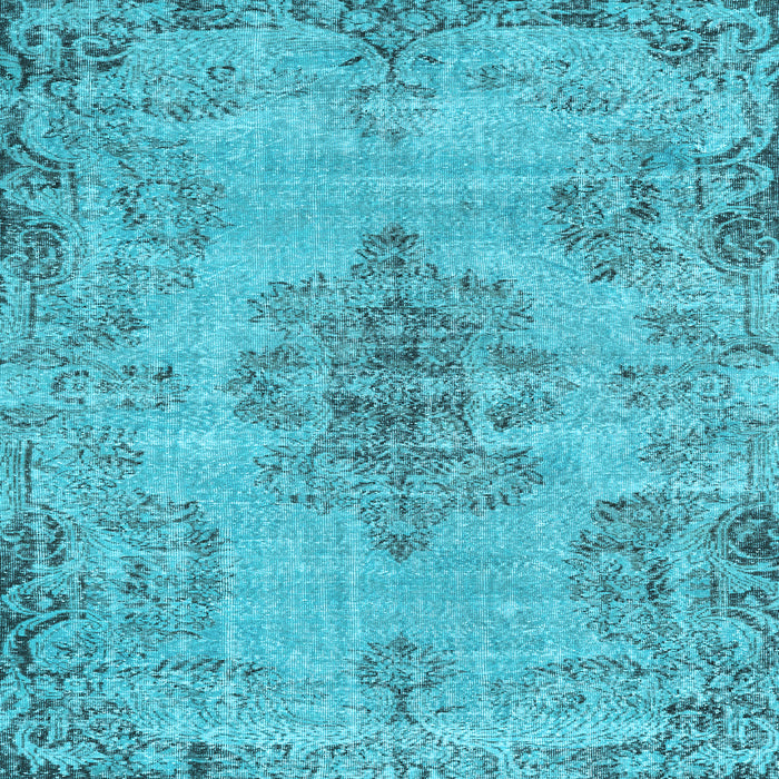 Square Machine Washable Persian Light Blue Traditional Rug, wshtr3331lblu