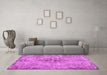 Machine Washable Persian Pink Traditional Rug in a Living Room, wshtr3331pnk