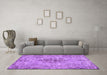 Machine Washable Persian Purple Traditional Area Rugs in a Living Room, wshtr3331pur