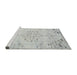 Sideview of Machine Washable Traditional Dark Gray Rug, wshtr3332